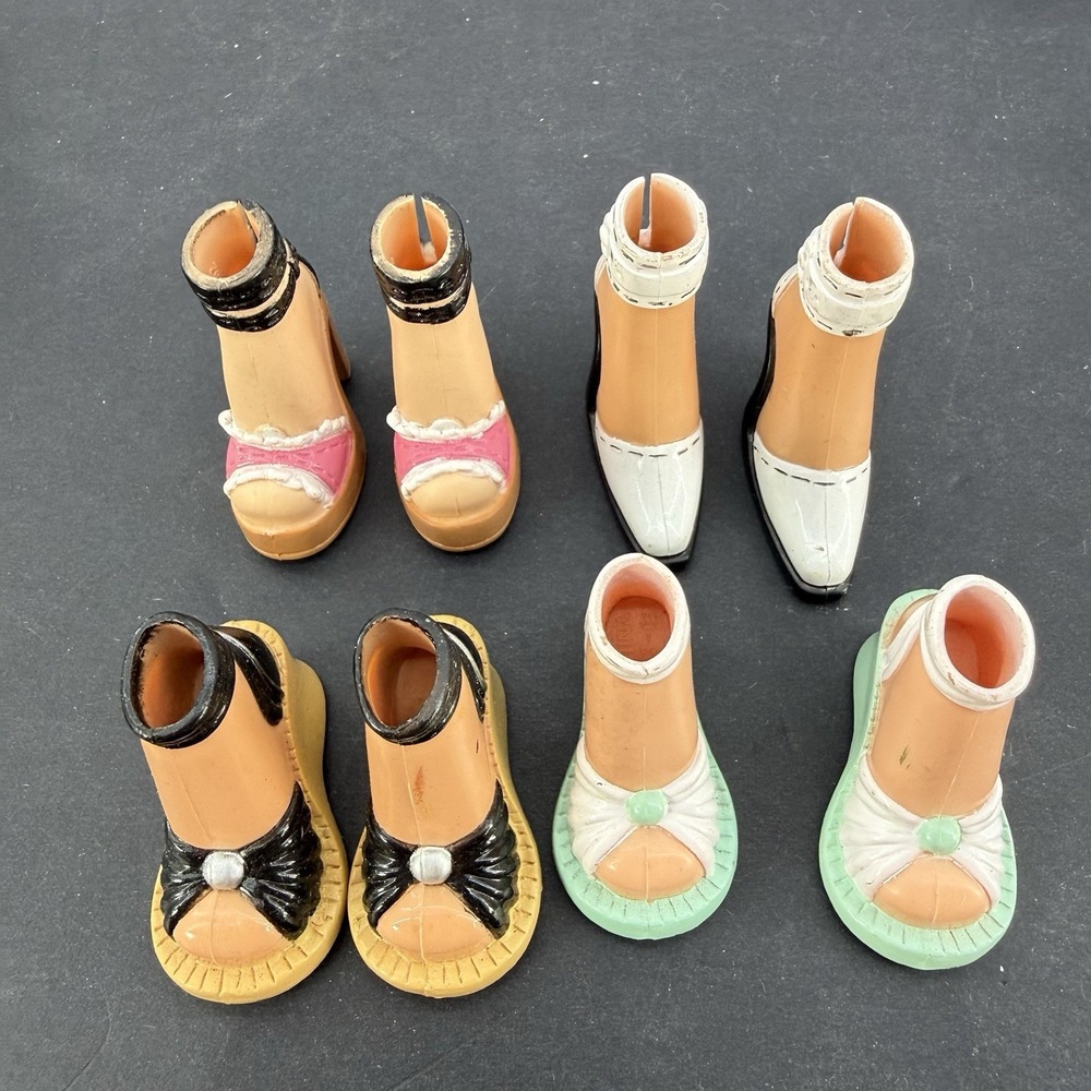 Barbie My Scene Style Doll Shoes Lot 4 Pairs Heels Sandals Molded Feet